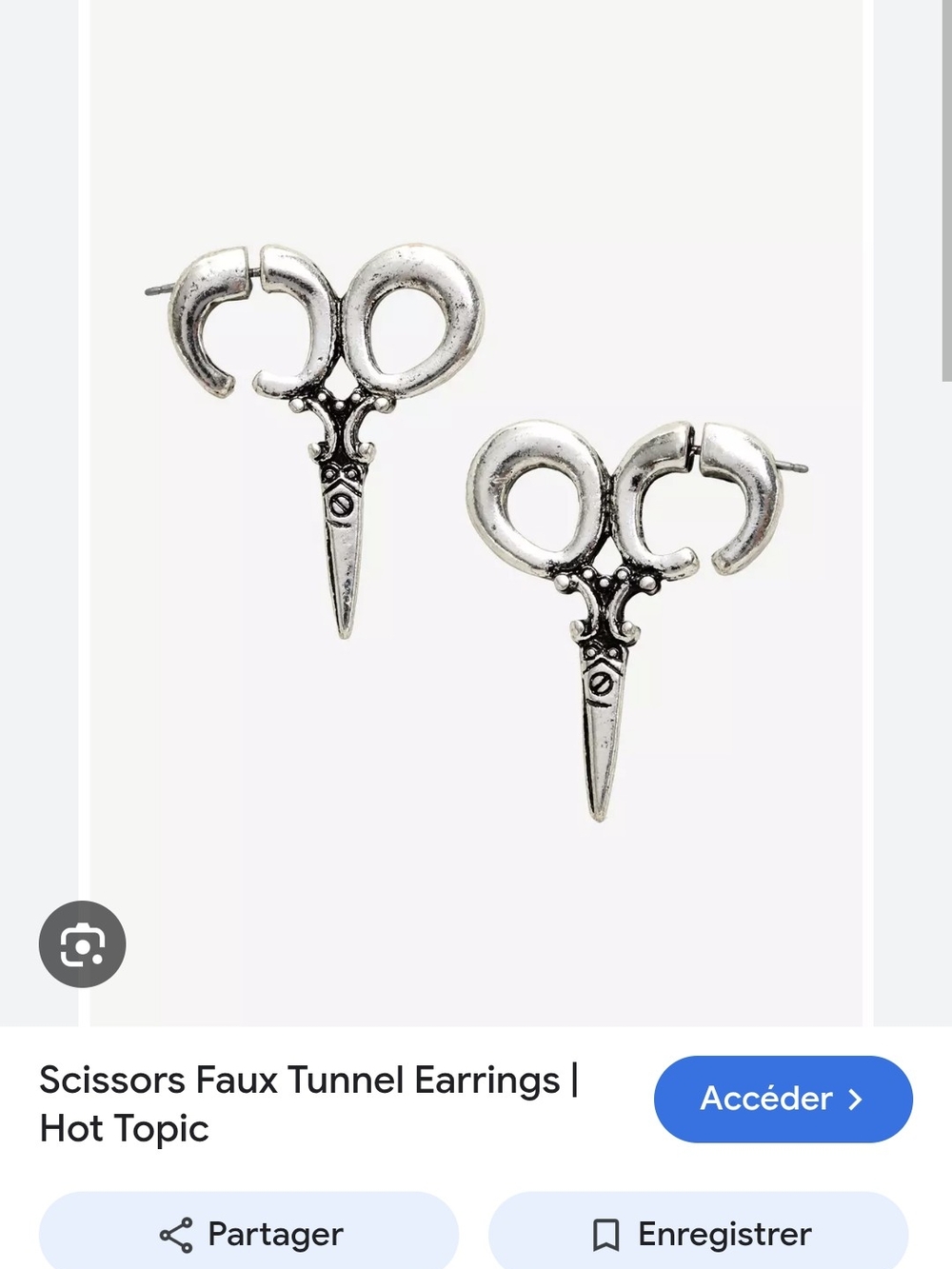 Hot Topic Scissor Earrings - Silver